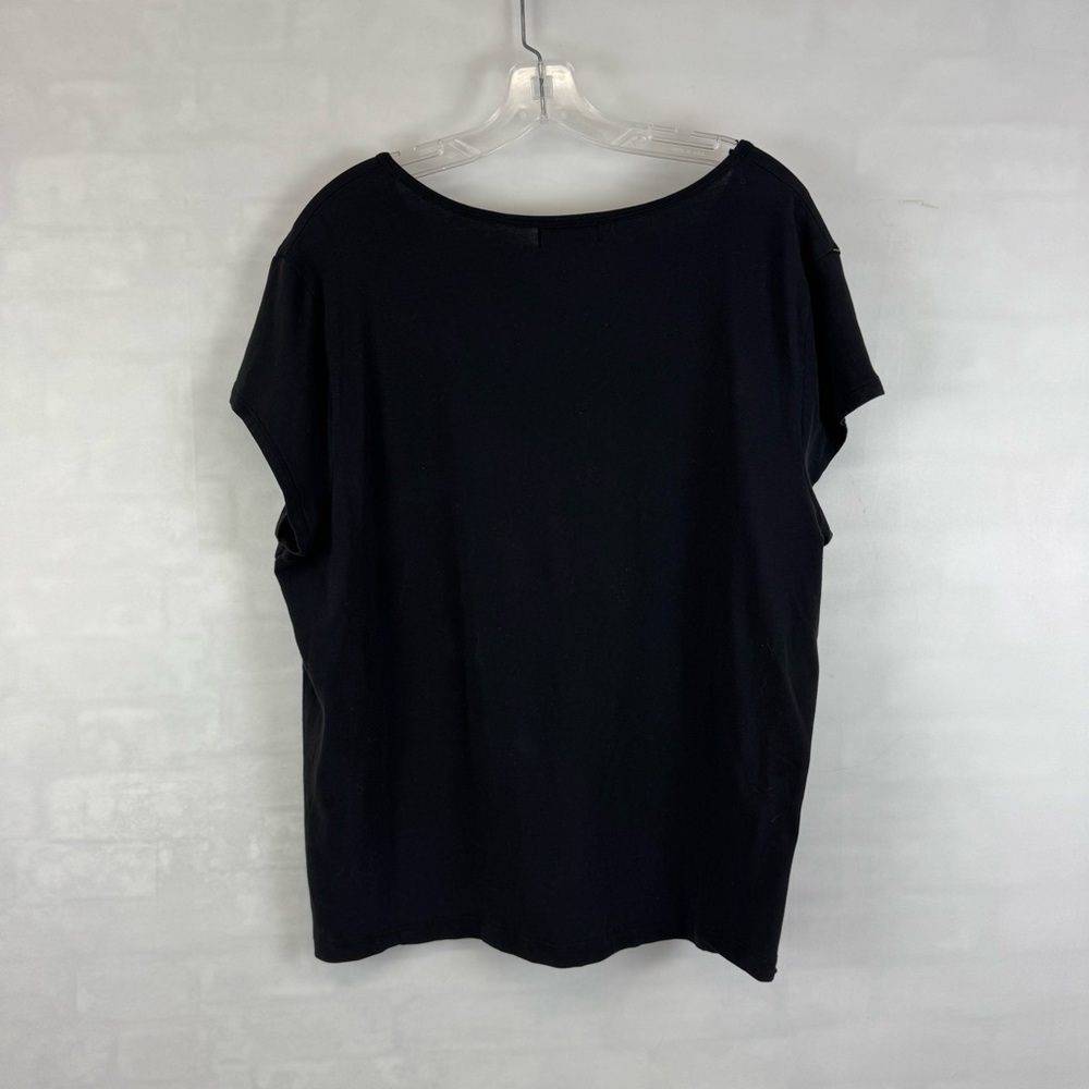 Baby Phat Black Gold Graphic Top Plus‎ Size 3X Short Sleeve Blouse Y2K - Picture 9 of 10